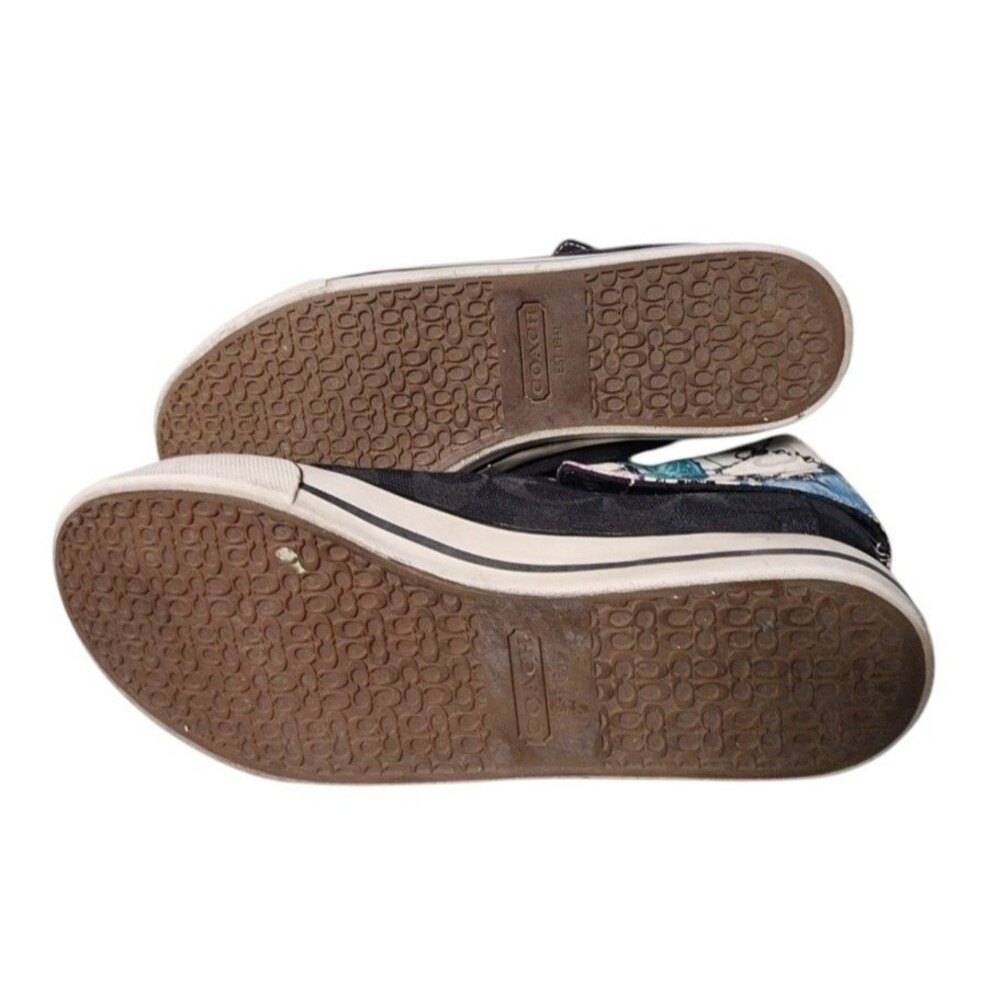 COACH Bonney Black Signature Butterfly Fold-Over Sneaker Size 7.5 - Picture 6 of 10